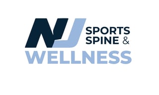Sports Spine & Wellness logo featuring stylized W letter in dark blue and light blue with company name text